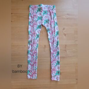 Kate Quinn Mod Floral Leggings - Pink and Green 8Y